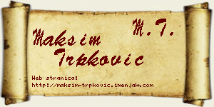 Maksim Trpković vizit kartica